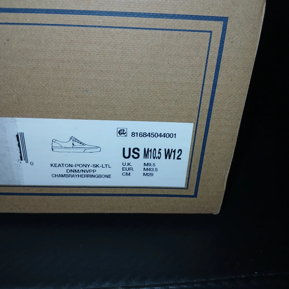 NWB, Polo by Ralph Lauren Men's Canvas Sneakers. Sz. 10.5 - Picture 5 of 5